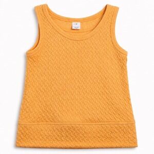 Truce Tank Top Girls Size L 14 Orange Textured Knit Sleeveless Scoop Neck
